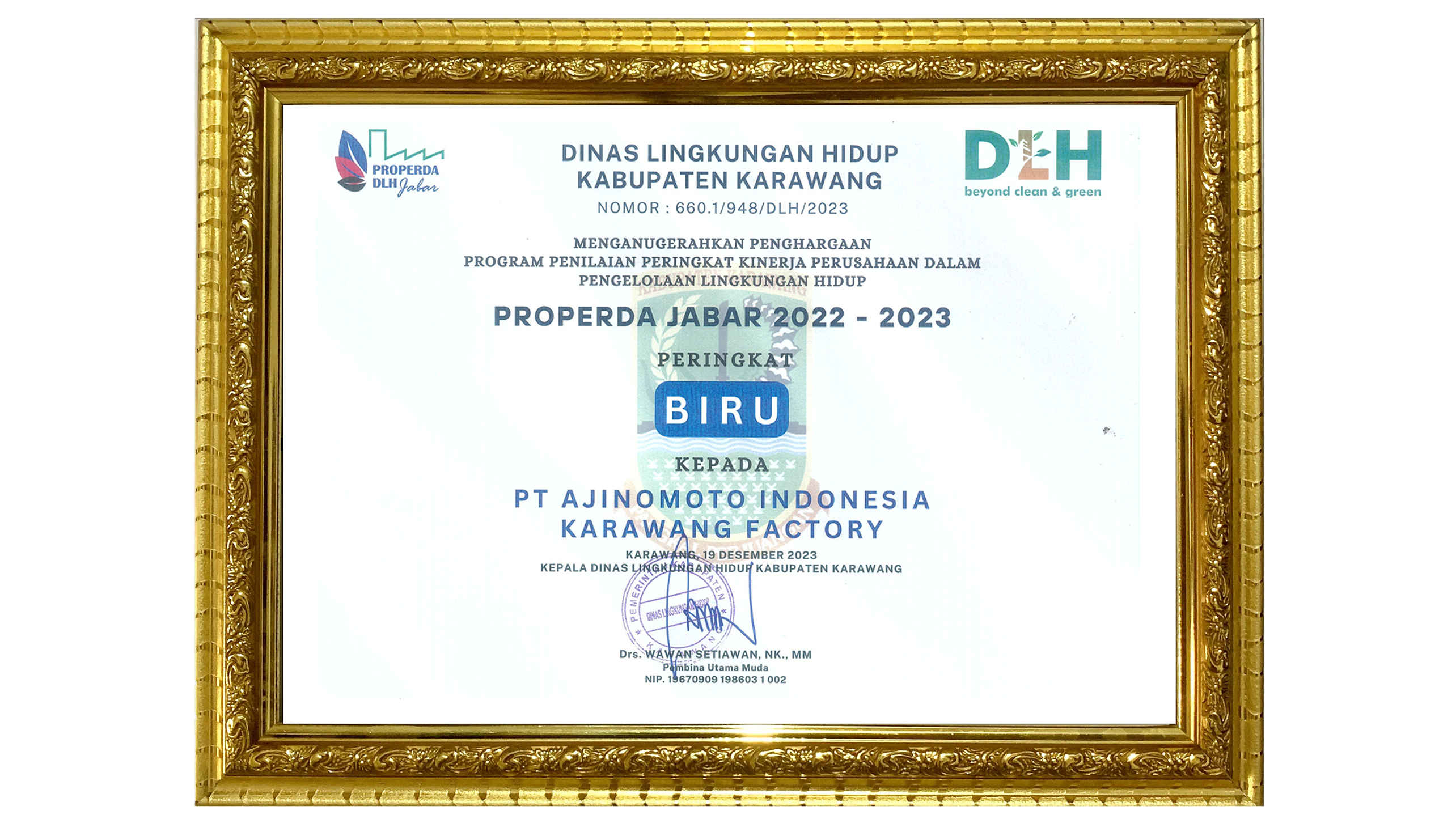 Peringkat biru dari DLH
